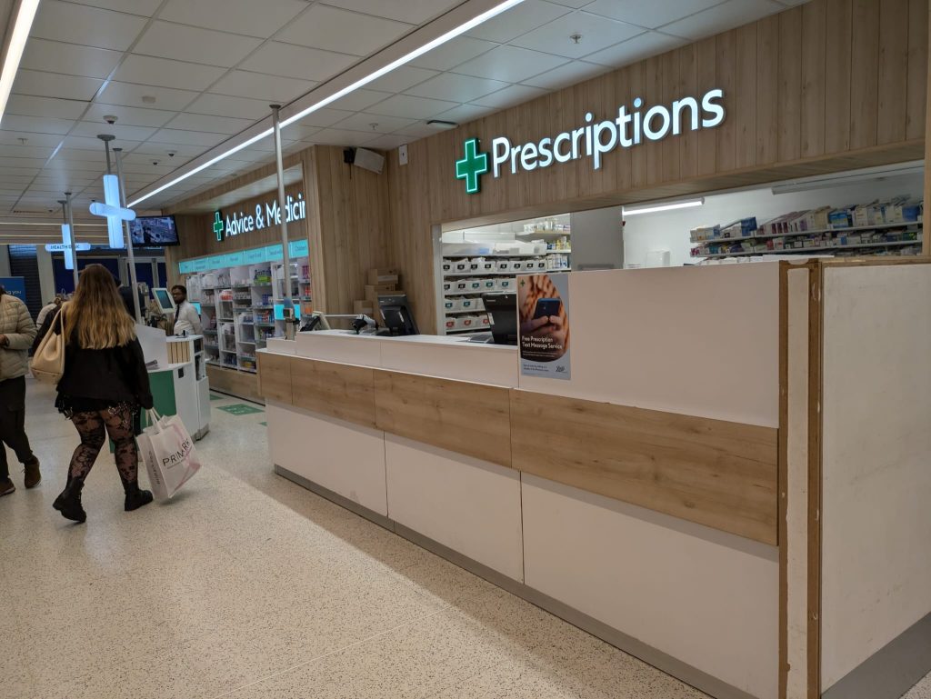 pharmacy department in Boots