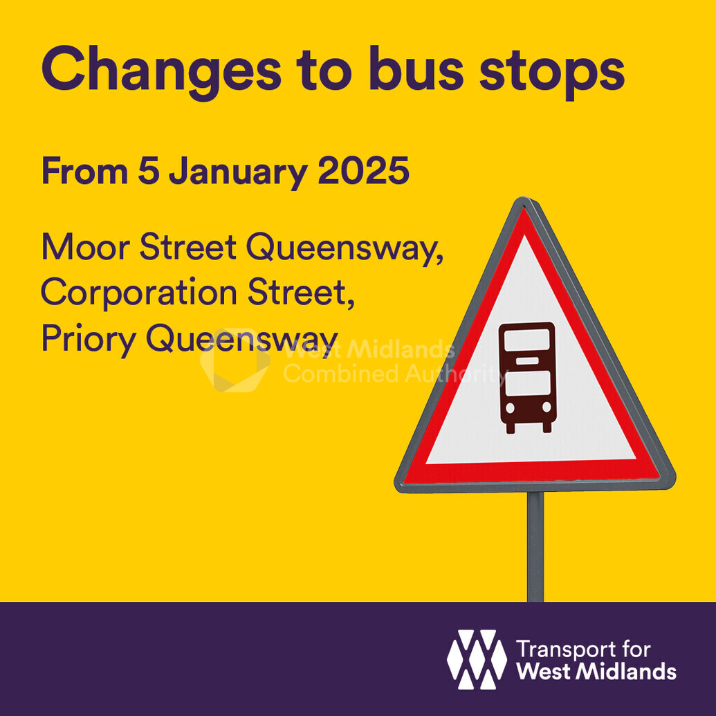 Birmingham city centre bus stop changes in New Year – where and when