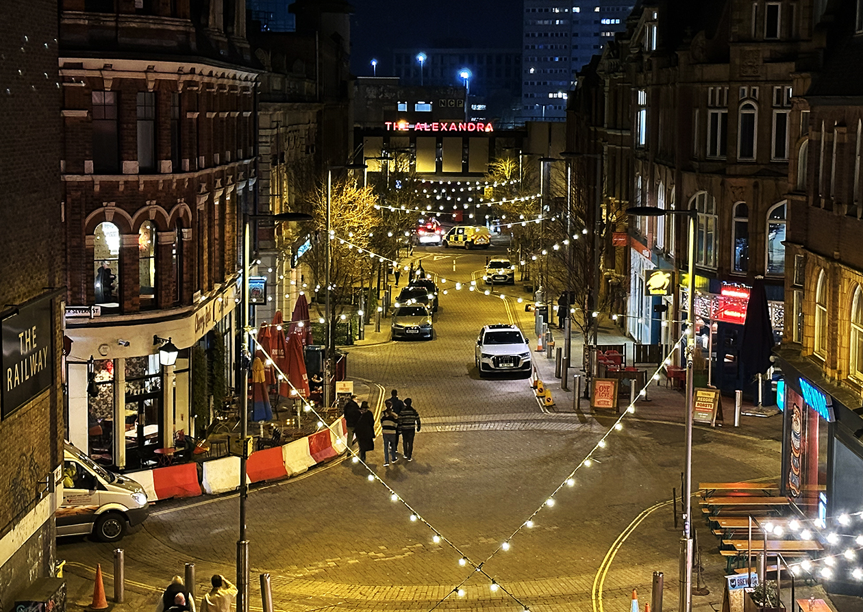 Welcome to John Brighter Street! BID installs new lighting on popular street